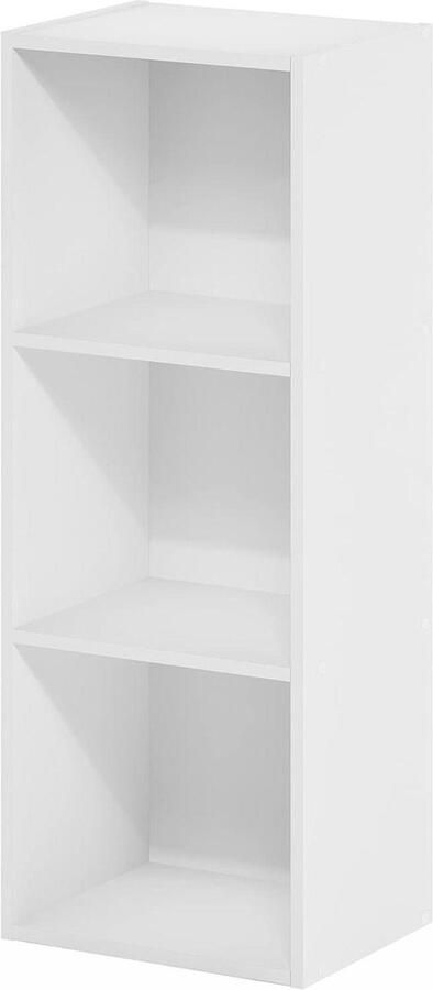 3-Tier Open Shelf Boekenkast in Wit Eenvoudige Montage Zonder Gereedschap