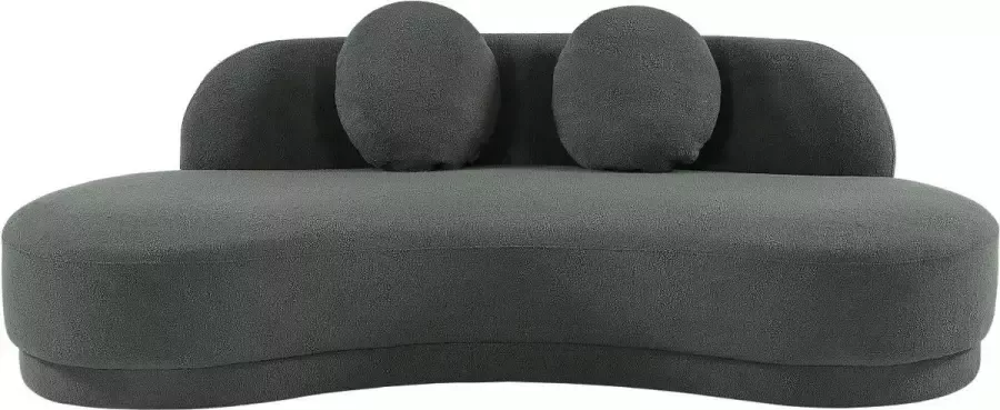 3-zits bank van grijze bouclette stof ODAYA L 233 cm x H 76 cm x D 88 cm