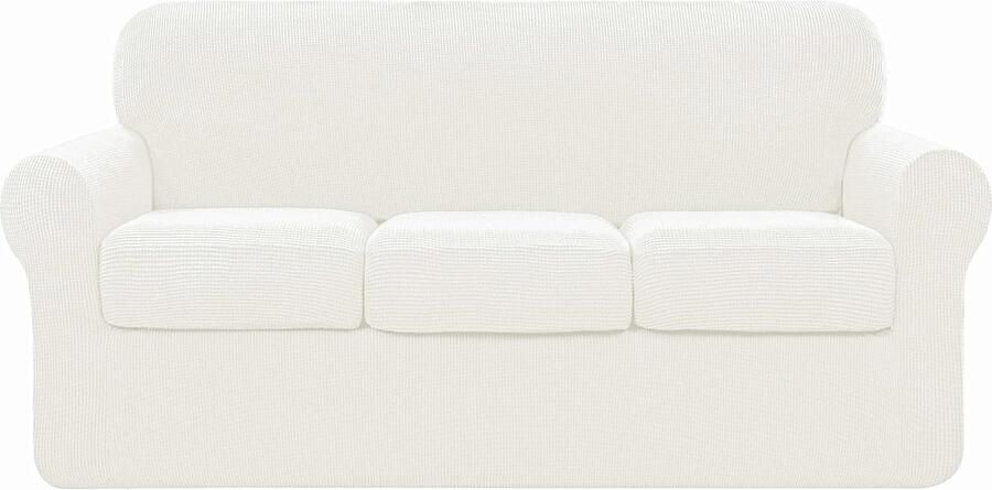 3-zits bankhoes met hoge elasticiteit wasbaar crème perfecte fit