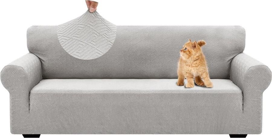 3-Zits Elastische Stretch Bankhoes voor Woonkamer Universele Sofahoes met Armsteun Anti-slip en Krasbestendig Rood