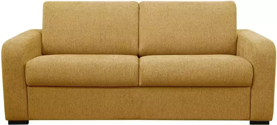 Vente-unique 3-zits express slaapbank van mosterdgele stof Matras 13 cm BEVIS L 198 cm x H 88 cm x D 208 cm - Foto 2
