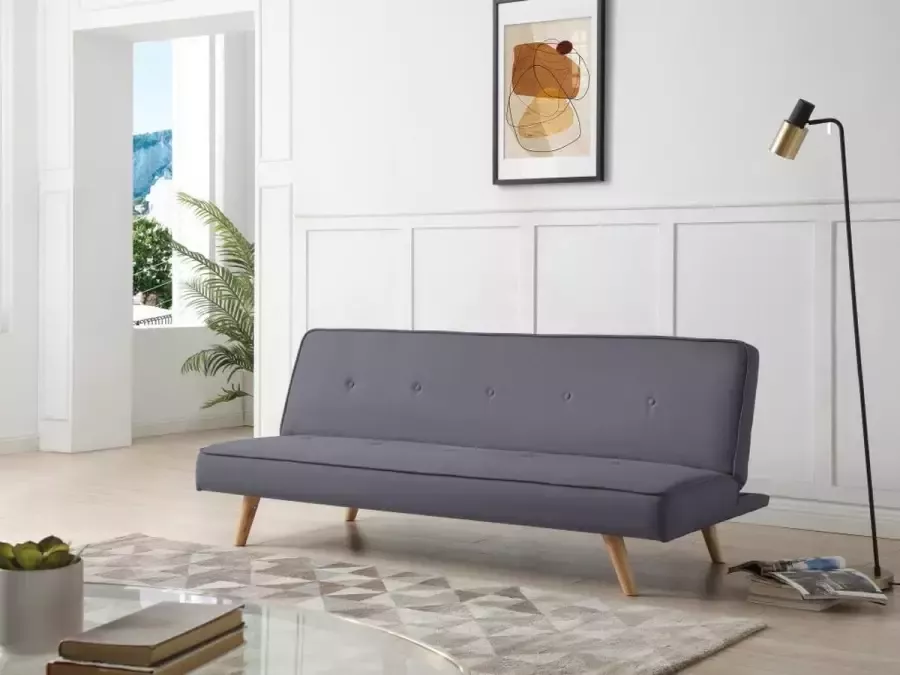 3-zits slaapbank clic-clac van grijze stof DAMIRA L 180 cm x H 77 cm x D 74 cm