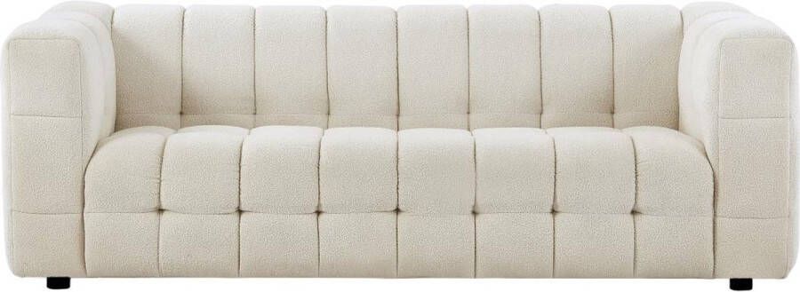 Pascal Morabito Driezitsbank van ivoorwitte boucléstof LERICI van L 213 cm x H 72 cm x D 89 cm - Foto 4
