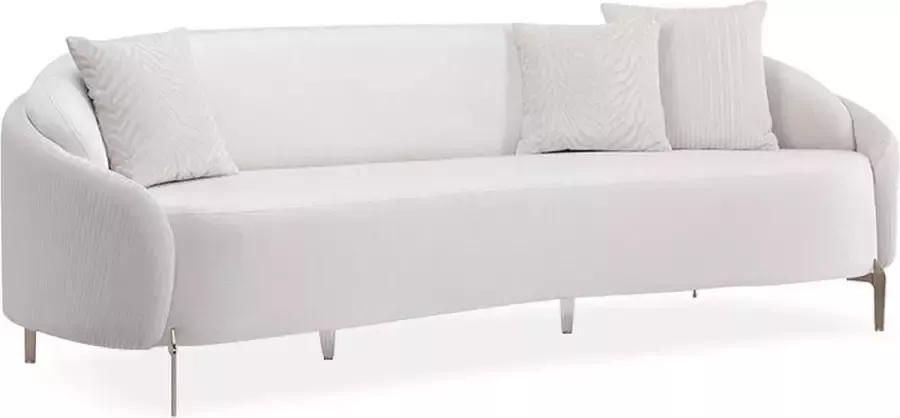 Pascal Morabito 3-zitsbank van fluweel Gebroken wit LAMIA L 244 cm x H 78 cm x D 95 cm
