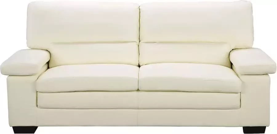 Vente-unique 3-zitsbank van ivoorkleurig buffelleer MIMAS II L 210 cm x H 97 cm x D 89 cm