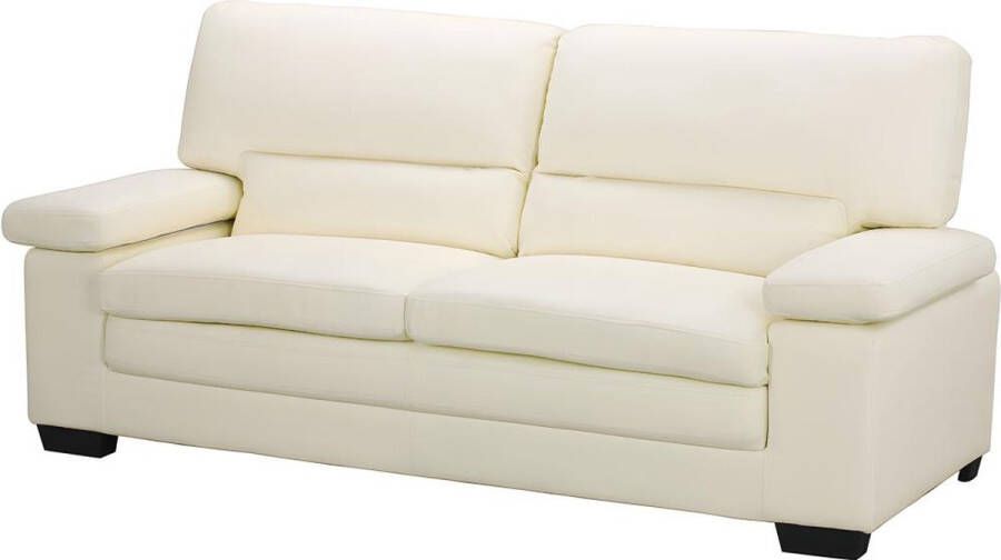 LINEA SOFA 3-zitsbank van ivoorkleurig buffelleer MIMAS II L 210 cm x H 97 cm x D 89 cm