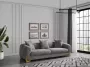 3-zitsbank van Teddy-stof Grijs IDILA L 245 cm x H 71 cm x D 102 cm - Thumbnail 1