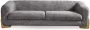 3-zitsbank van Teddy-stof Grijs IDILA L 245 cm x H 71 cm x D 102 cm - Thumbnail 2