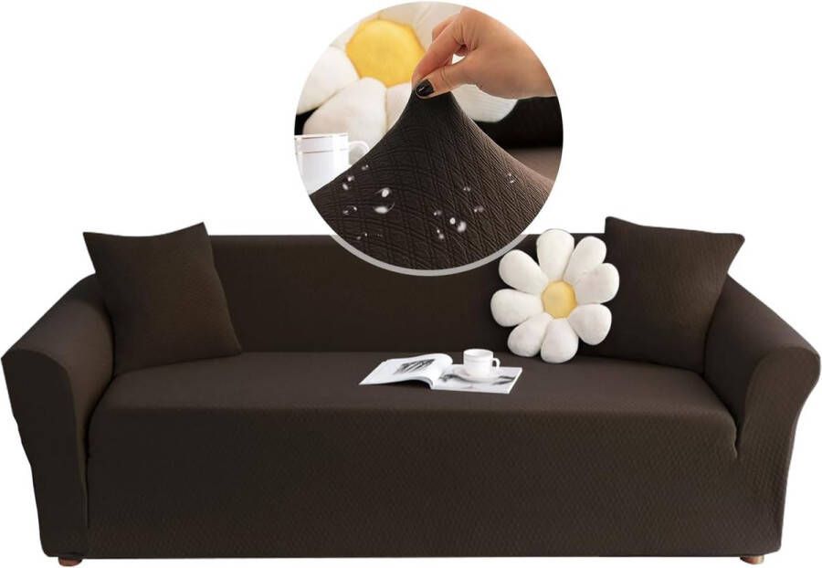 3-zitsbankhoes met armleuningen elastisch waterdicht vlekbestendig bankhoes koffie 2-zitsbank