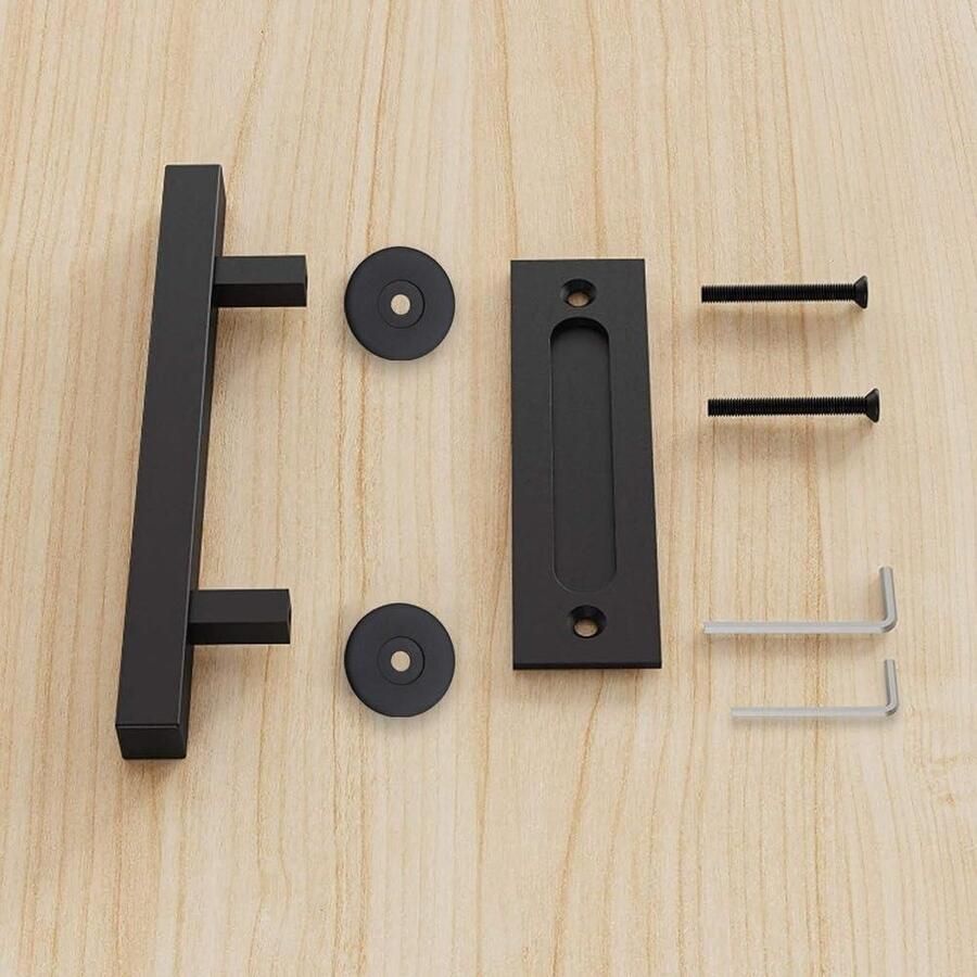 30 cm zwarte schuifdeurgreep voor kastdeuren en tuinhuisjes rechthoekig model