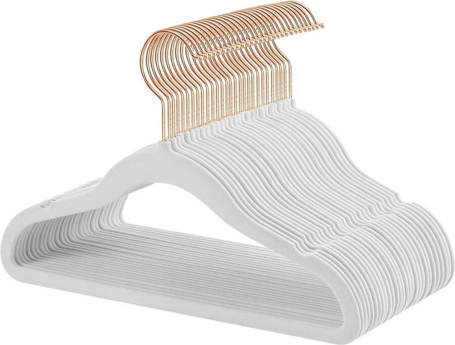 30 fluweel kleerhangers baby s- wit- kinderhangers draaibare haak- ruimtebesparend- antislip Kledingkast
