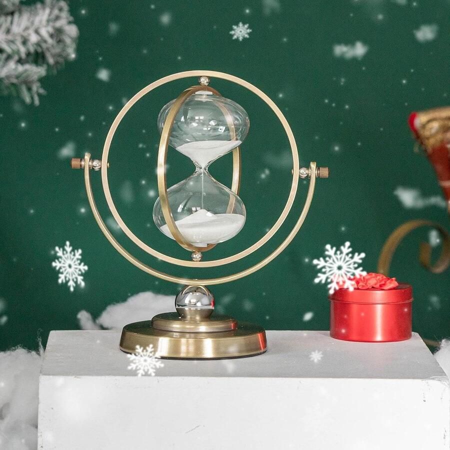 30-minuten metalen messing zandloper vintage cadeau voor thuis en kantoor bruiloftsdecoratie wit