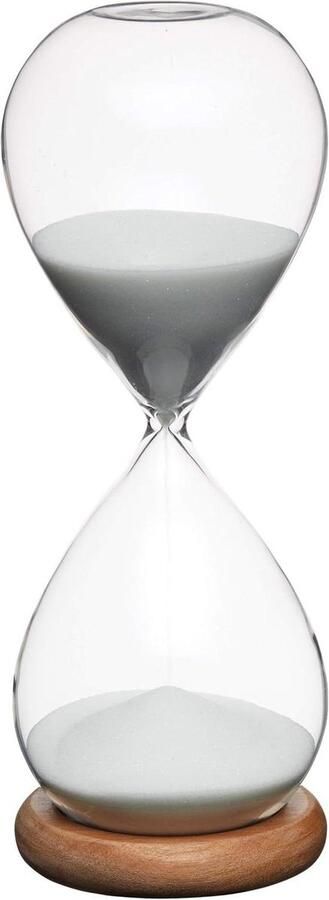 30 minuten Zandloper met Houten Standaard KC Blue 215 centimeter Glas en Acaciahout