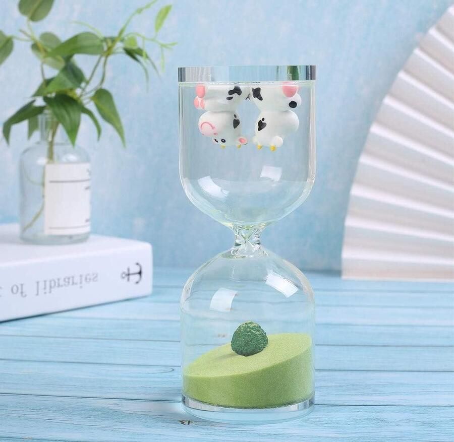 30 minuten zandloper schattige koe desktop decoratie voor keuken en school onderwijs