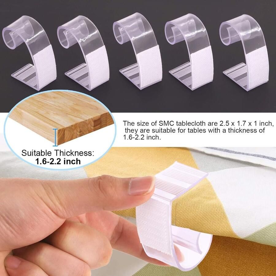 30 Pack Plastic Tafelhoes Clips Tafelkleed Clips Tafel Plinten Clips met haak en lus voor 1 3 5 tot 1 4 5 inch Tafel Geweldig voor Indoor Outdoor Bruiloft Party Picnic Events