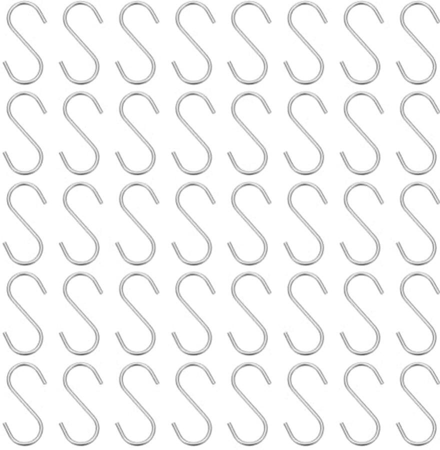 30 Pcs 304 Stainless Steel S-Shaped Hooks Small S-Hooks Clothes Hook Kitchen S Hooks Wallet Hanger for Hanging Cookware Key Chains Bags Towels Jewelry Cabinet 4.1 x