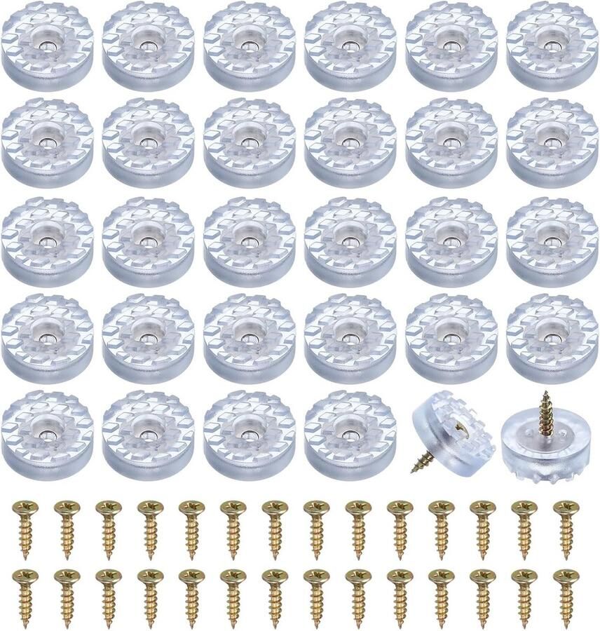 30 stuks antislip ronde transparante rubberen tafel- en stoelpoot kussentjes 0 28 H x 0 71 D rubberen bumpers voeten pads antislip bumpers pads met schroeven voor meubels