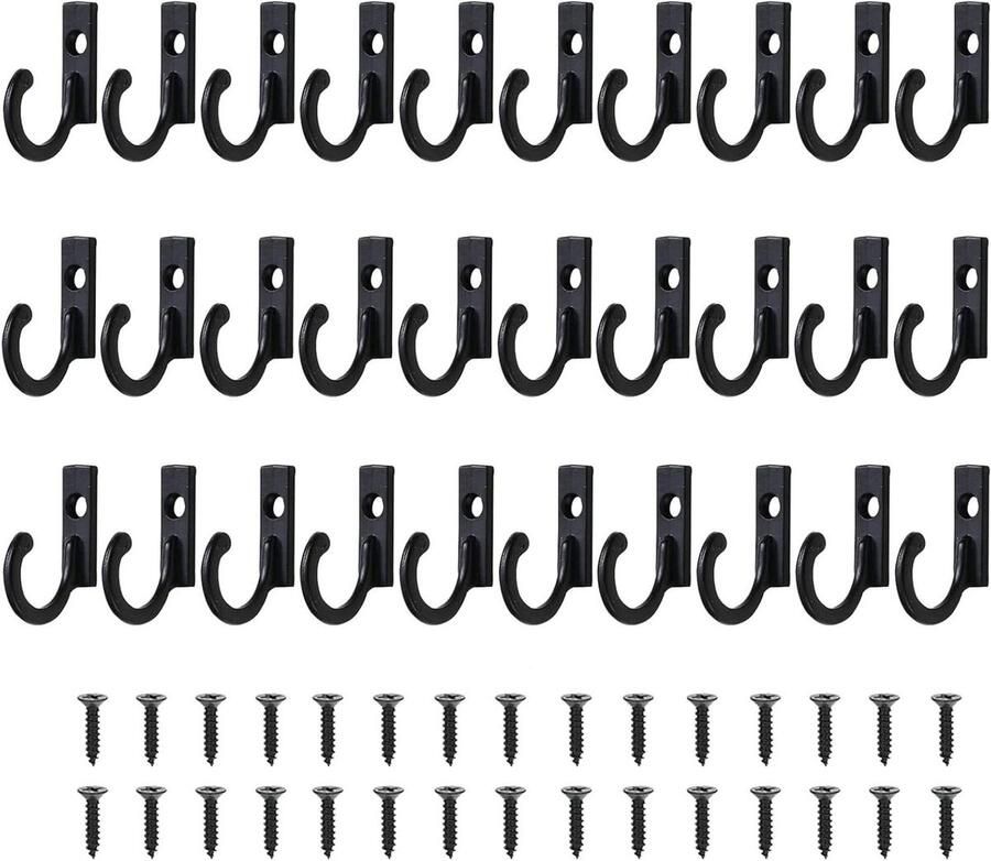 30 stuks decoratieve vintage kledinghaken met schroeven garderobe sleutelhaken jashaken voor badkamer ijzeren hoedhaken enkele haken