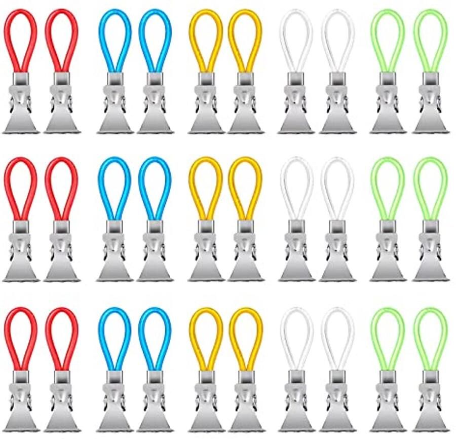 30 Stuks Handdoekklemmen van Metaal Kleurrijke Handdoekclips voor Keuken Badkamer en Strand