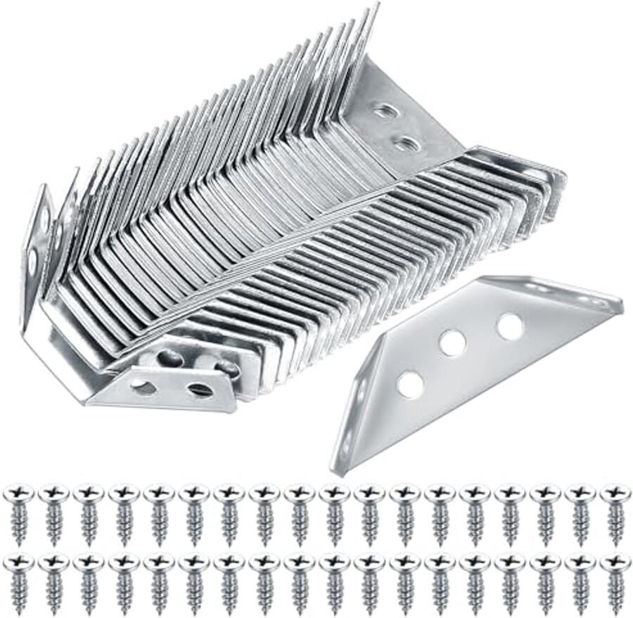 30 Stuks Hoekverbinders voor Meubels van Roestvrij Staal Driehoekige Steunen voor Stabiele Bevestiging