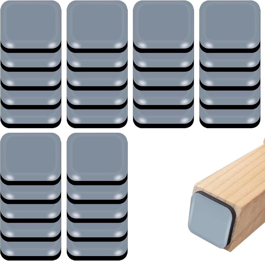 30 stuks Meubelmatten Teflon meubelglijders Teflon meubelmatten Voetkussentjes voor tafel en stoel vloerbeschermers eenvoudig te verplaatsen voor stoelen tafels banken en bedden vierkant 40*40*6 mm