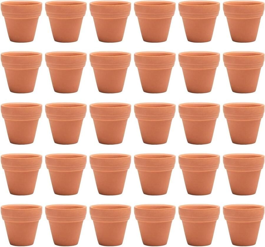 30 stuks mini terracotta potten 35 x 3 cm ambachtelijke kwekerijpot drainagegaten cactussen kleibloempotten
