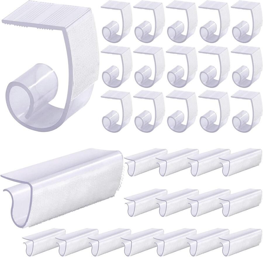 30 Pack Plastic Tafelhoes Clips Tafelkleed Clips Tafel Plinten Clips met haak en lus voor 1 3 5 tot 1 4 5 inch Tafel Geweldig voor Indoor Outdoor Bruiloft Party Picnic Events - Foto 3