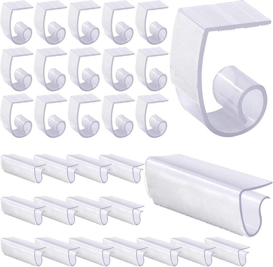 30 Pack Plastic Tafelhoes Clips Tafelkleed Clips Tafel Plinten Clips met haak en lus voor 1 3 5 tot 1 4 5 inch Tafel Geweldig voor Indoor Outdoor Bruiloft Party Picnic Events - Foto 2