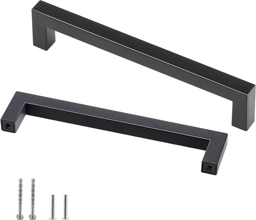 30 stuks slanke vierkante keukenkast lade trekt 128 mm roestvrij staal mat zwart moderne keuken bar hardware