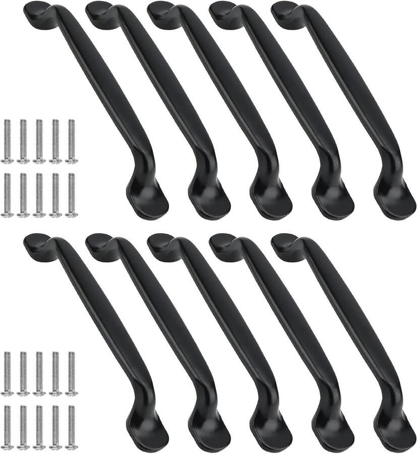 30 stuks Zwarte Aluminium Kastgrepen 128mm Gatafstand voor Keukenkast & Ladekast