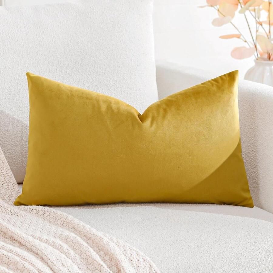 30 x 50 cm geel luxueus fluweel kleurverloop hoes voor sierkussen voordeelset van 4 stijlvol en decoratief sierkussen voor bank slaapkamer hoes voor sierkussen 30x50