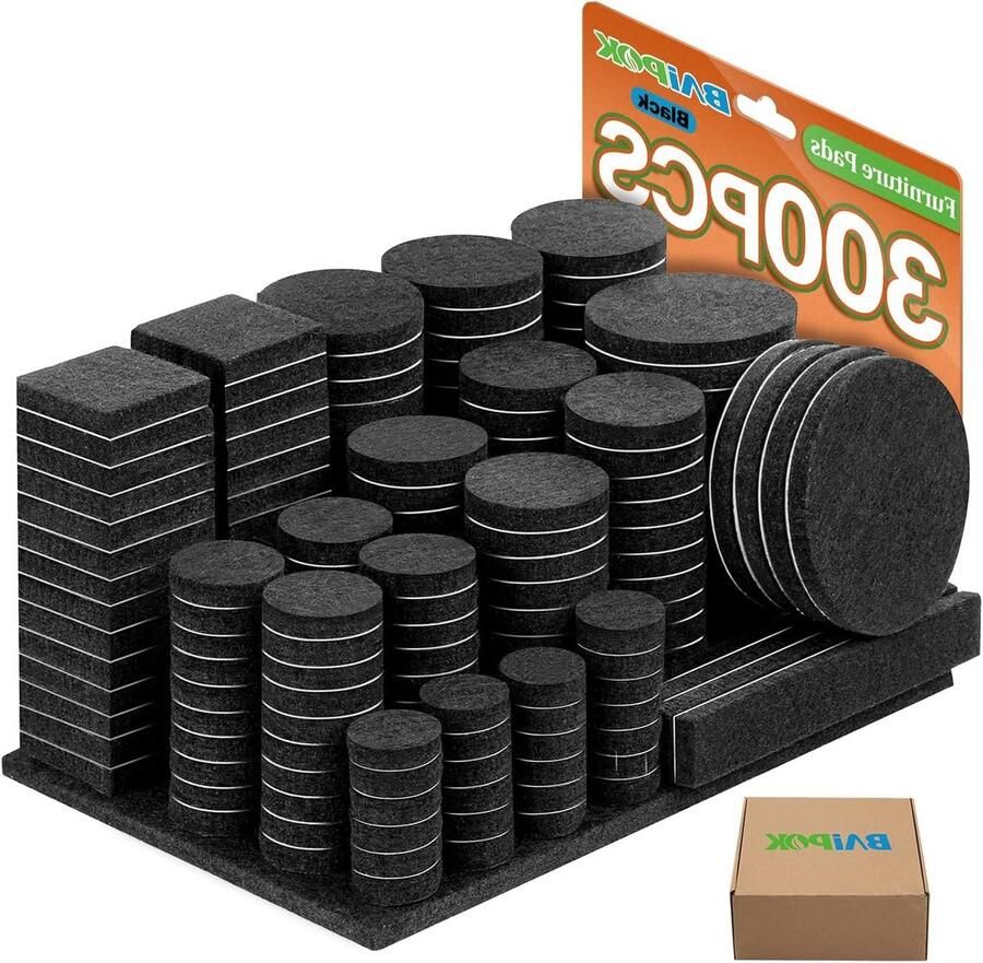300 stuks zelfklevende viltglijders Vloerbescherming voor meubels Verschillende maten 5 mm dik