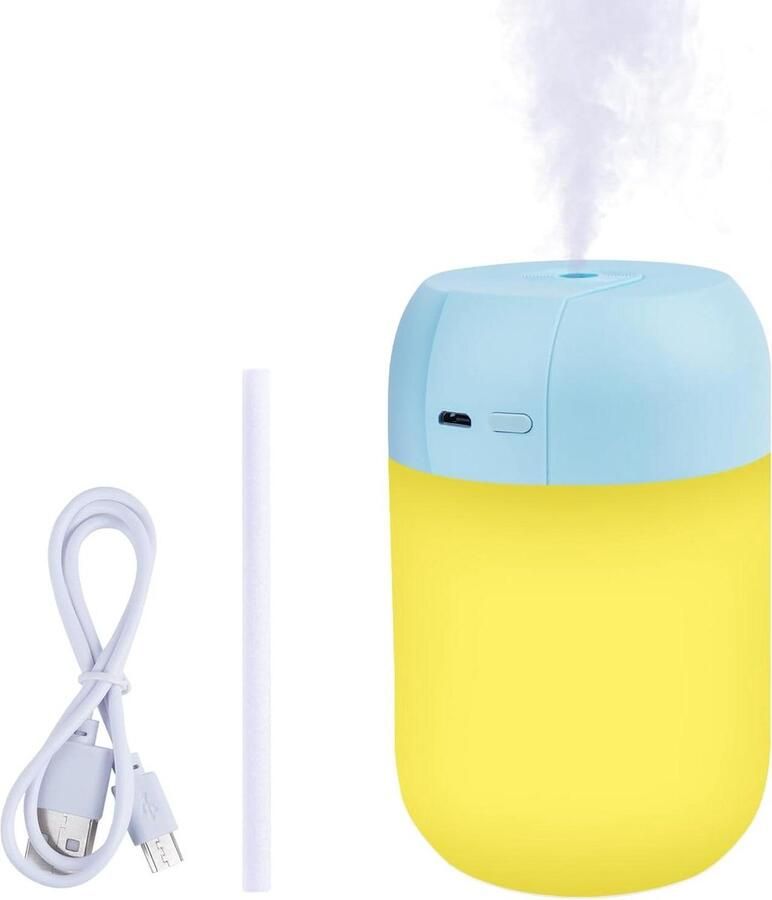 300ml Cool Mist Mini Humidifier USB Desktop Humidifier with Soft Night Light 2 Fog Modes and Auto Shut Off