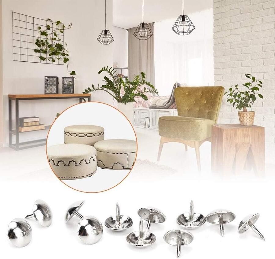 300Pcs Verzilverde Bekleding Nagels Retro Ijzer Zilver Wit Sieraden Geschenkdoos Doos Meubels Decoratieve Studs 9MM