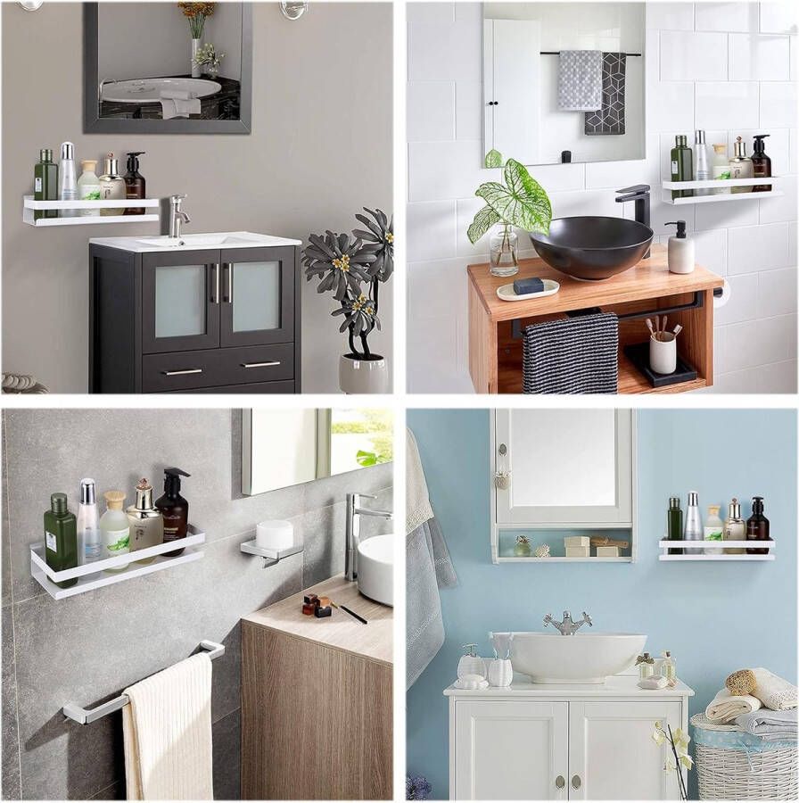 30cm stalen wandplank hangende planken woondecoratie stalen plank hangende zwevende planken decoratieve wandplank voor badkamer woonkamer keuken slaapkamer kantoor met schroeven eenvoudige installatie (wit)