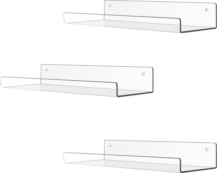 30cm transparante kleine wandplanken acryl badkamerwandplanken zwevende planken voor woonkamer Funko popplanken acryl drijvende plank voor badkamer keuken woonkamer slaapkamer kantoor 3 stuks