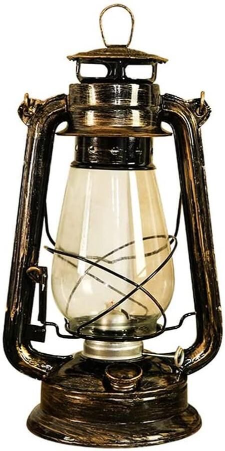 30cm Vintage Storm Lantaarn Lichten Olie Lamp Brandende Lantaarn Retro Kerosine Lampen Klassieke Olie Lamp Tafel Lantaarns voor Thuis Tuin Camping Citronella Brons