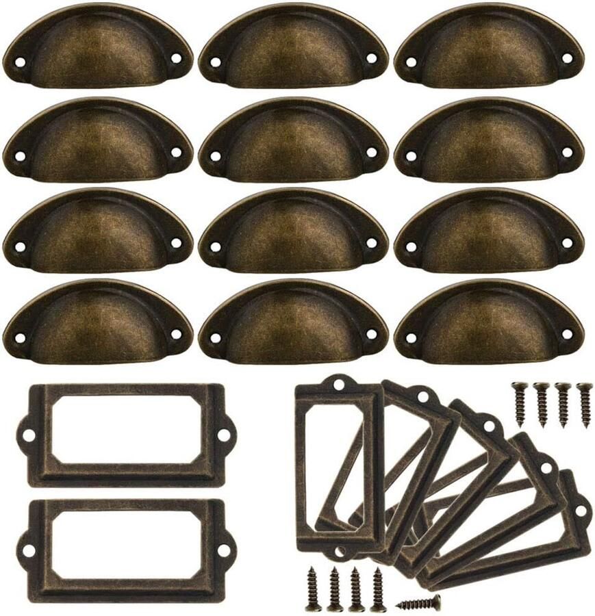 Allecto Plus Retro Metalen Handgrepen voor Keukenkasten en Meubels Set van 32 Stuks met Schroeven