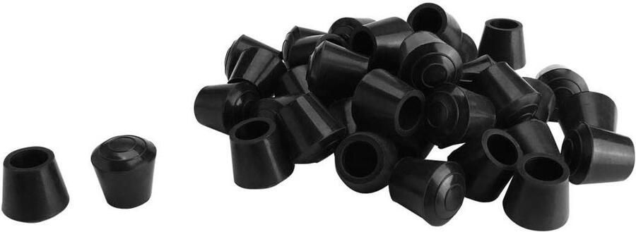32 stuks. Potenkap Top Deksel Rubber 12 mm 1 2 Binnendiameter voor Meubelstoel 14mm 9 16 Zwart Bescherming Set van stoelpoot doppen