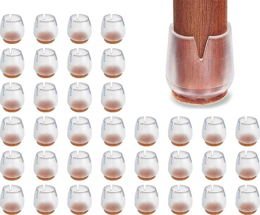 32 Stuks Siliconen Beschermende Stoelpootdoppen Geschikt Voor Stoelen Tafels en Meer Diameter 12 16mm Uitstekende Vloerbescherming Eenvoudige Installatie Duurzaam Siliconen Doorzichtig