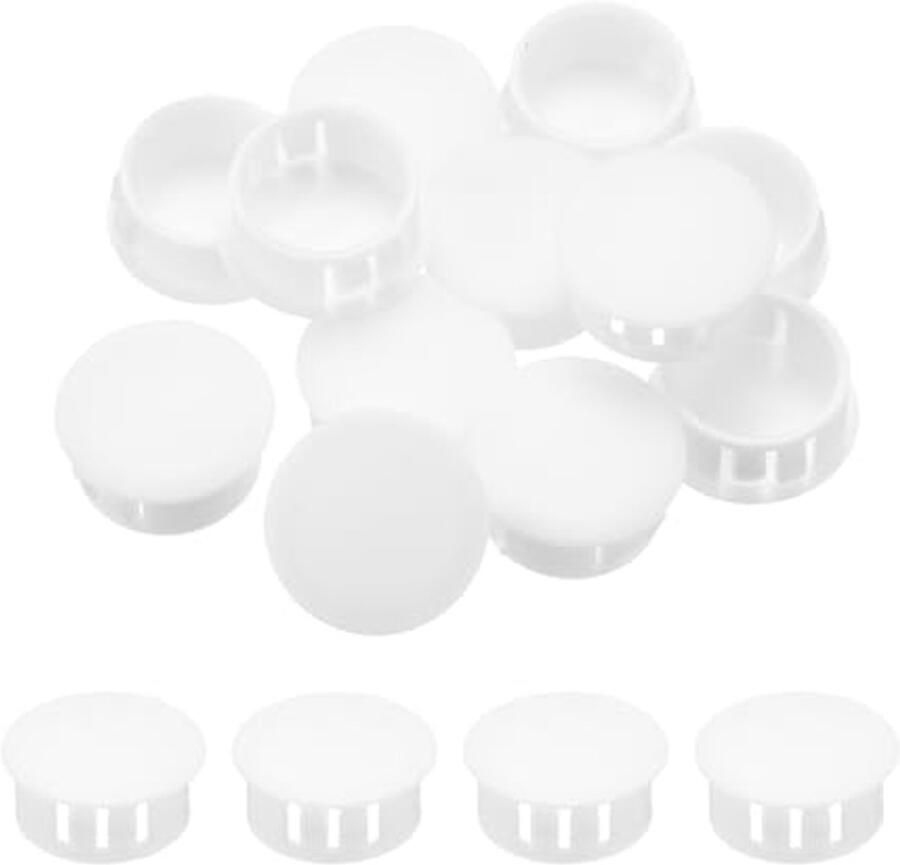 32 Stuks Witte Kunststof Gatstoppen voor Meubels en Kasten Afdekkappen voor Gaten in Plaatwerk