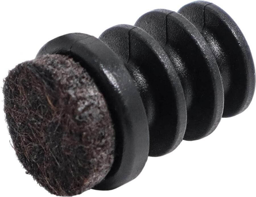 16 x lamellenstoppen vilt zwart Ø 14-16 mm rond meubelglijders stalen buisstoelen