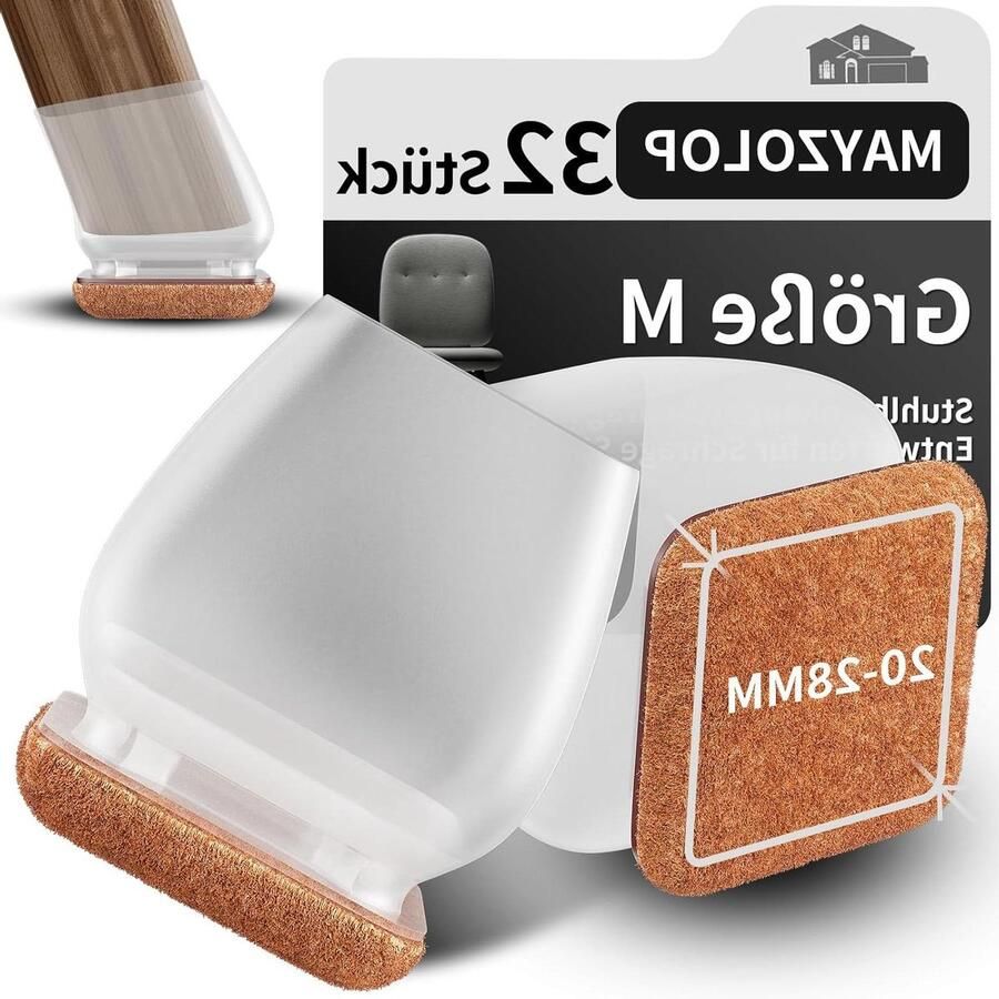 Siliconen stoelpootdoppen transparant 25 cm Set van 32 stuks met antislip helling Geen krassen geen lawaai