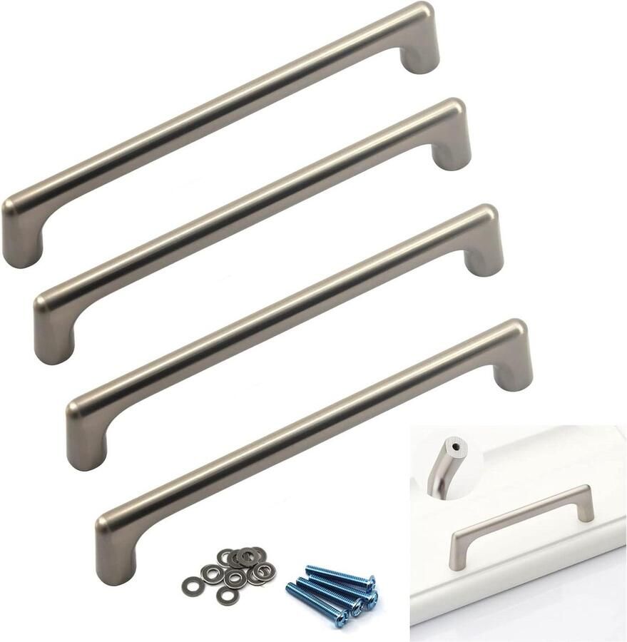 320 mm zilveren handvat trekken solide zinklegering ladekast handvat keukenkast handvat kastknoppen (4 stuks)