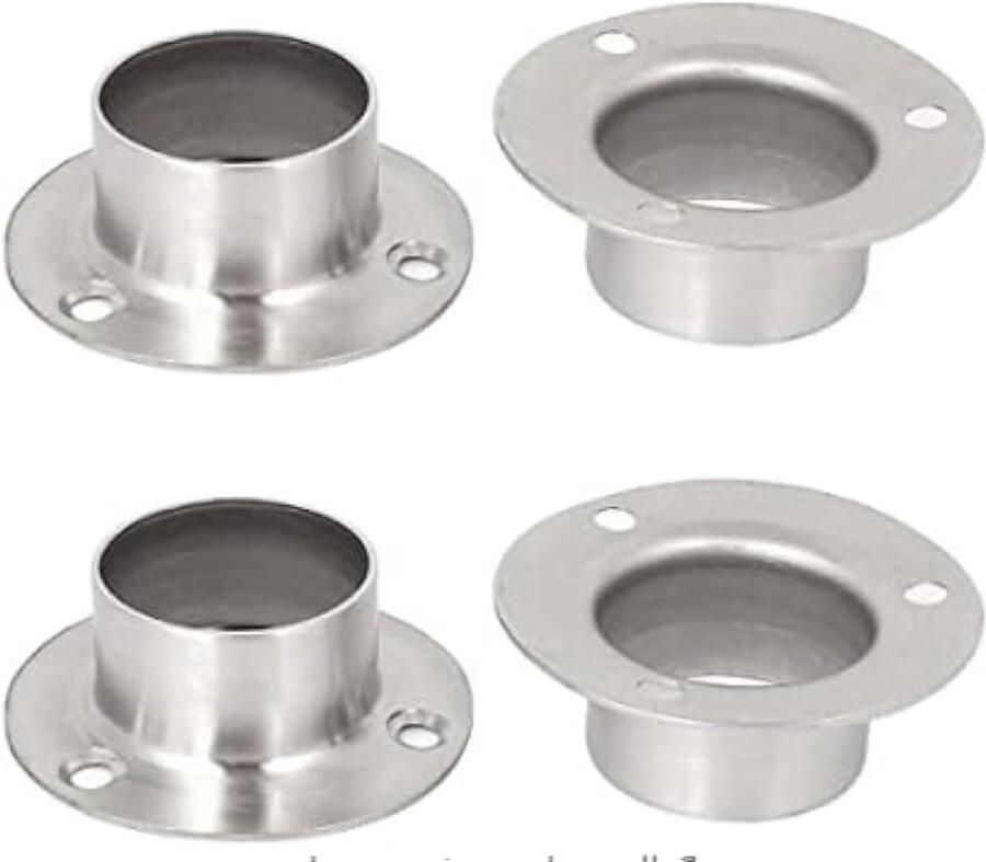 32mm Garderobe Opknanging Rail Rod End Ondersteuning Beugel Tuis End Houder voor Badkamer Garderobe 4 STKS Duurzaam Metaal Design