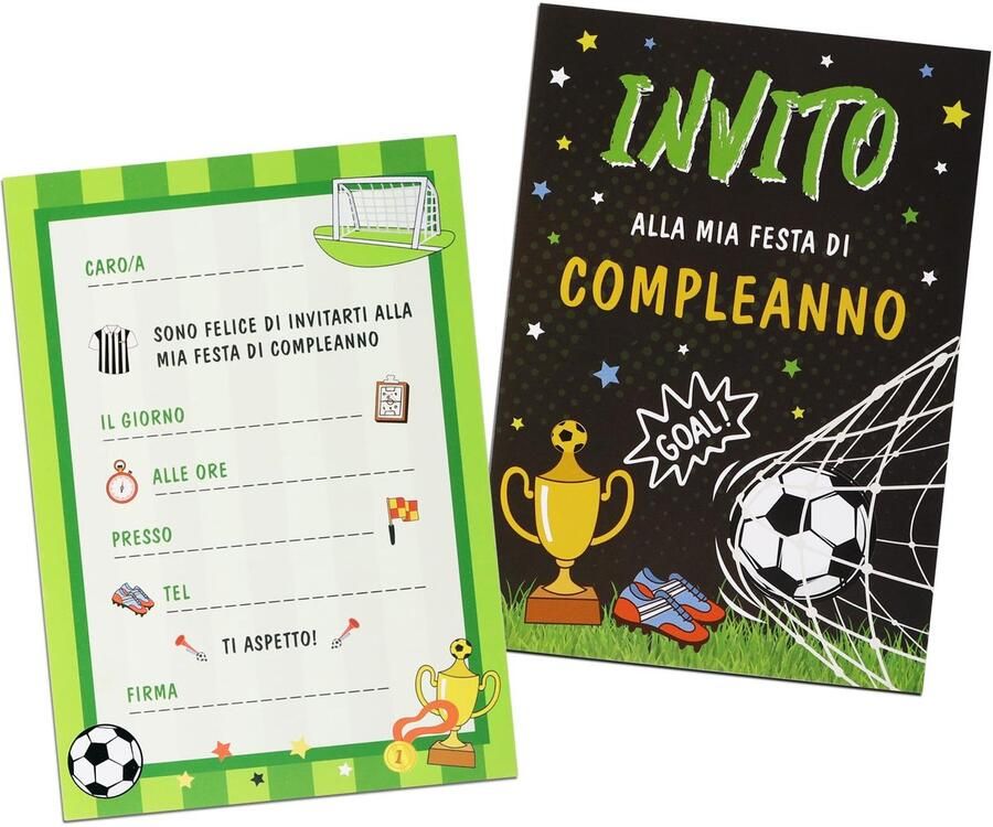 32pcs Italian Invitation Cards for Birthday Football Theme Birthday Invitation Cards