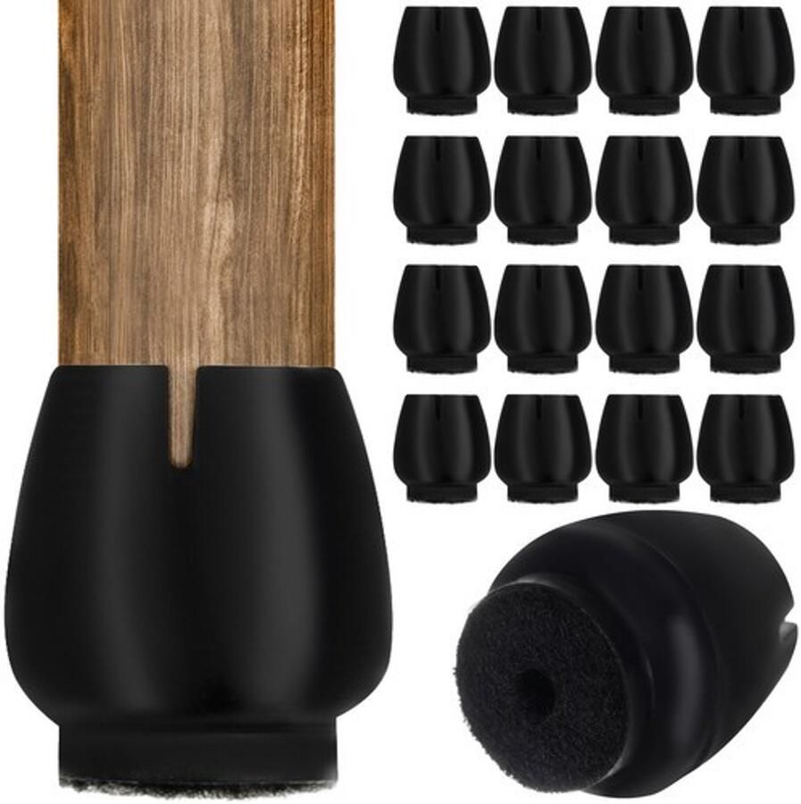 32x Stoelpoot beschermers Stoelpoot vilt Stoelpootdoppen Vloerbeschermers stoelen Ø 12-16 mm Geluiddempers stoelen Antikras stoelhoezen stoelvilt 32 Stuks beschermdop stoelpot