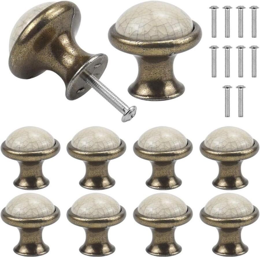 33 mm keramische ronde vintage shabby chique ladeknoppen keukenkast deurknoppen (B)