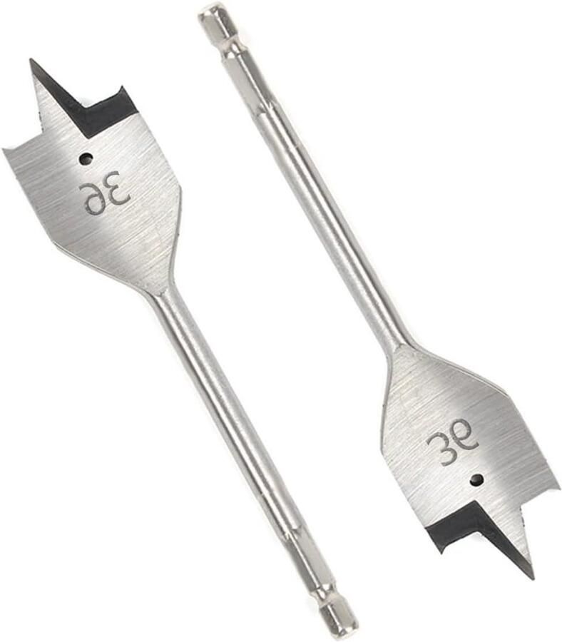 36 mm SagaSave Hoge Snelheid Koolstofstalen Platte Boor voor Houtbewerking Geschikt voor Zacht en Hardhout Gips Tang en Schuimbox 1 Stuk Zilverkleurig