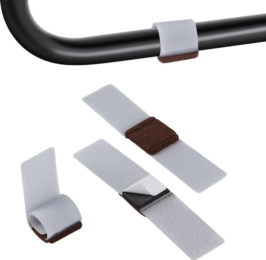 36 stuks grijze viltdoppen voor schommelstoelen zelfklevende viltglijders met klittenbandsluiting stoelpootbeschermer voor hardhouten vloeren